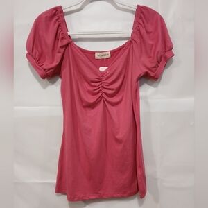 The Nines Pink Ruched Women's Blouse